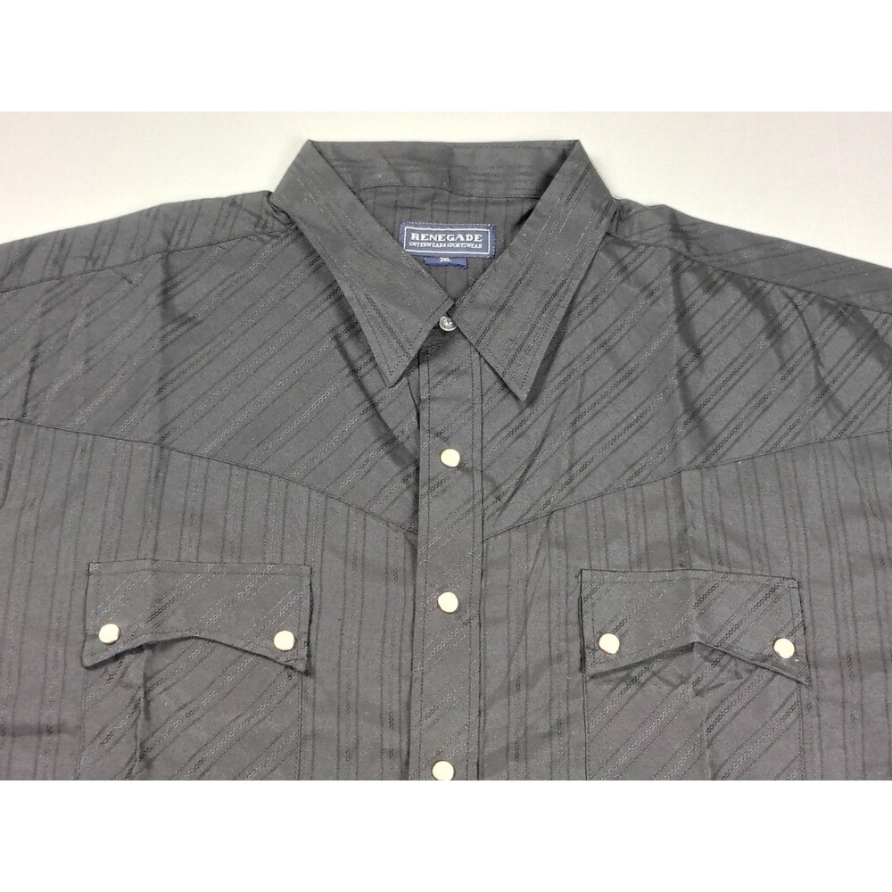 Renegade Shirt Mens XXL Western Pearl Snap Short Sleeve Button Up Musician